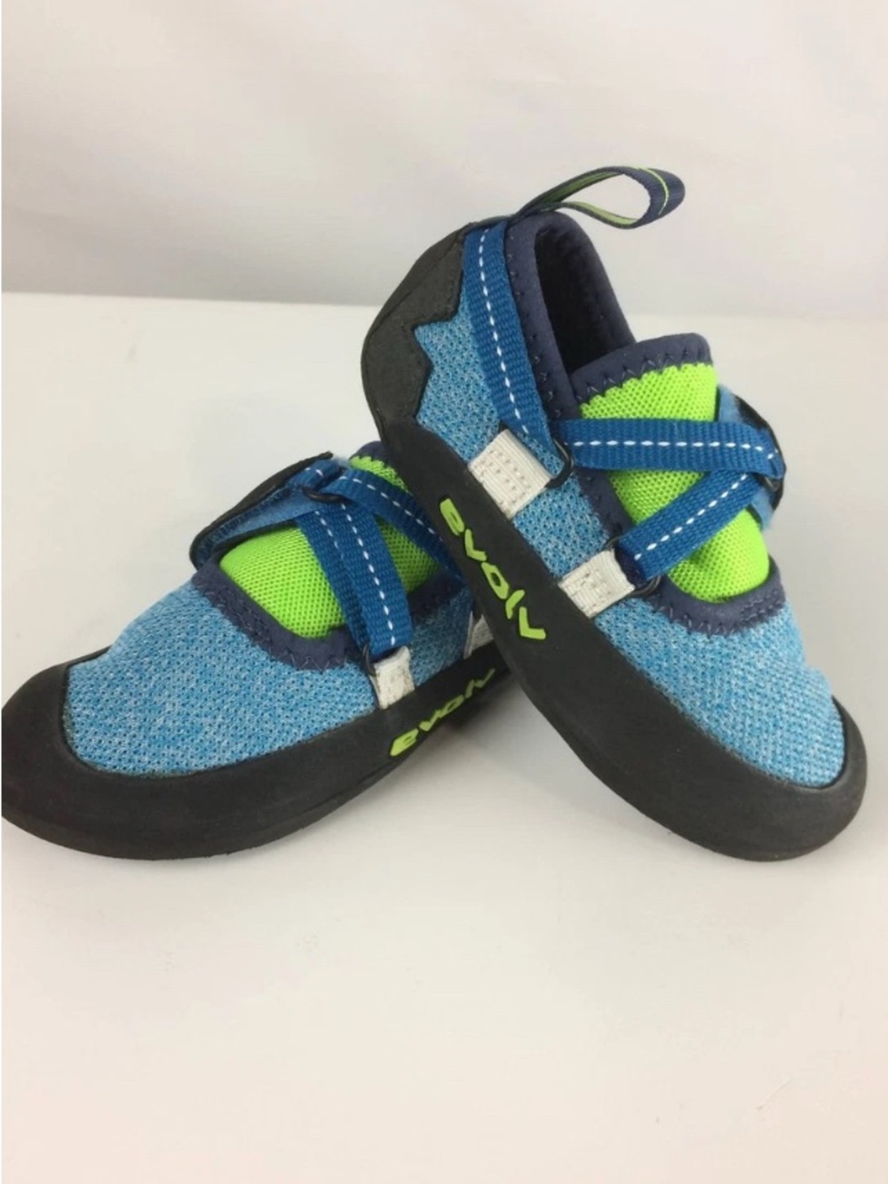 Excellent Evolv Venga Kid's Climbing Shoes, Blue/Neon Lime, K11